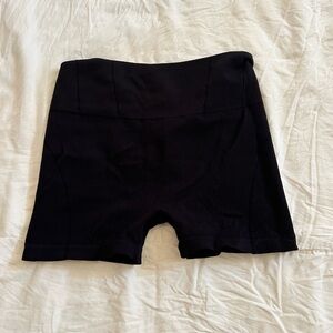 Black Women's Ribbed Shorts